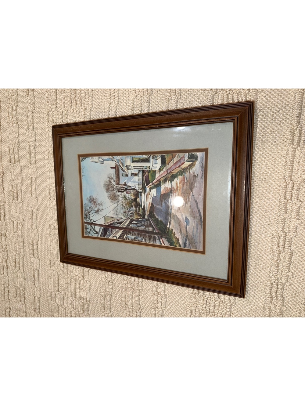 Framed village street print